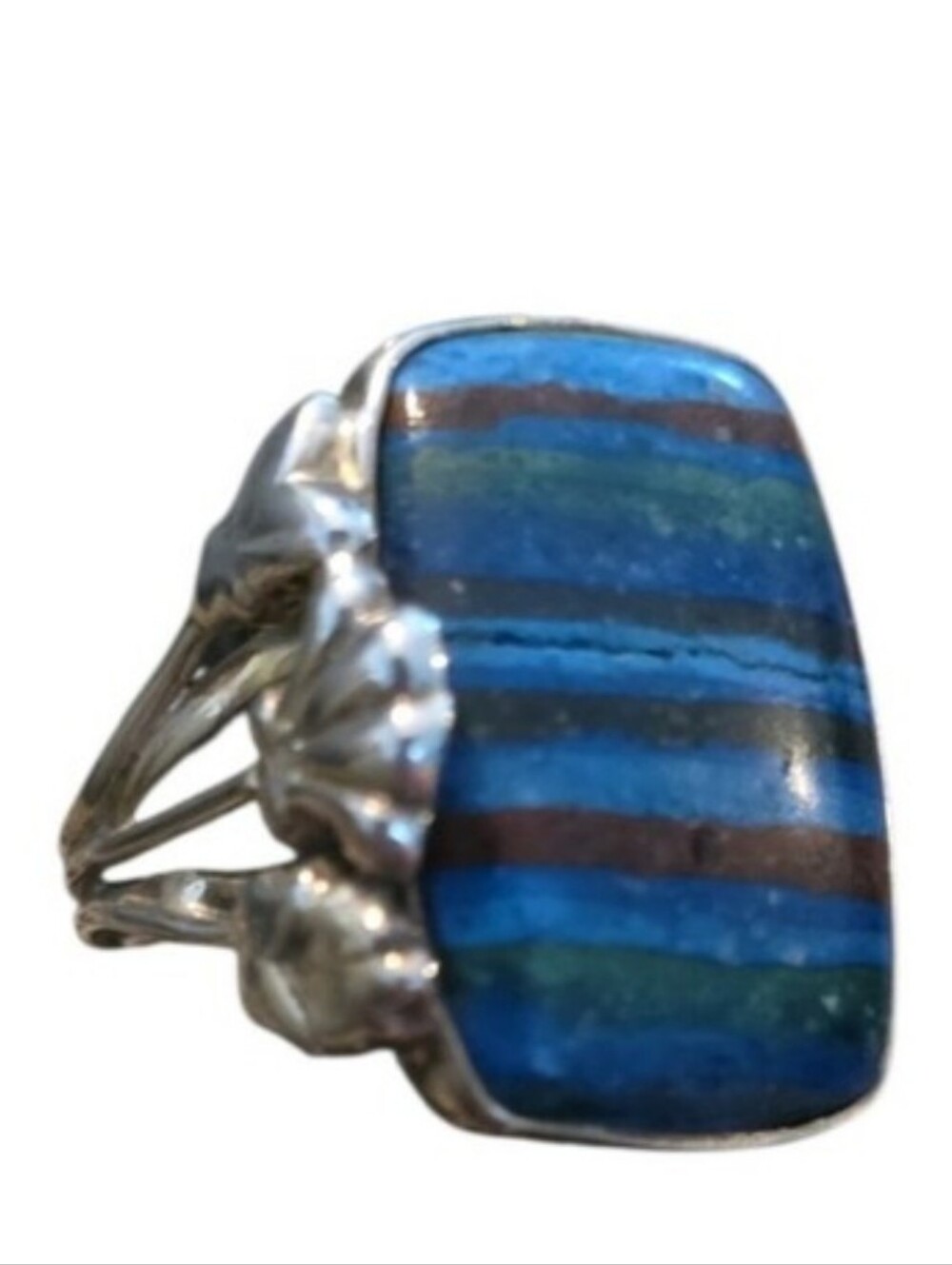 Rainbow Calcite Statement Ring Size 7